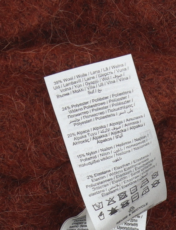 Selected Femme Women's Brown V-Neck Pullover Jumper L