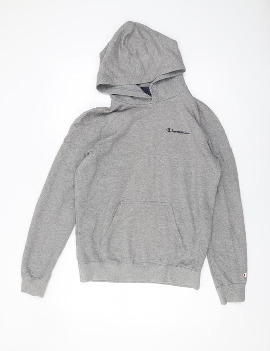 Champion Men's Grey Pullover Hoodie Small