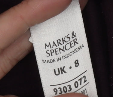 Marks and Spencer Women's Purple Fleece Jacket Size 8