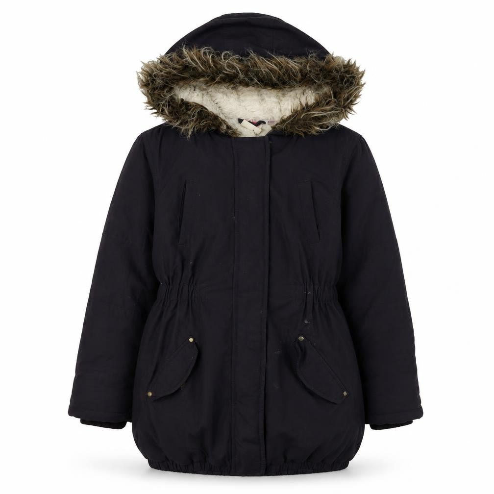 John Lewis Girls Black Parka Coat, Size 10 Years