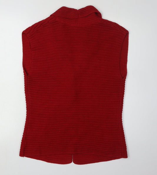 Betty Barclay Women's Red Sleeveless Cardigan Size 12