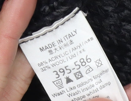Next Women's Black Cardigan Jacket, Size L, High Neck