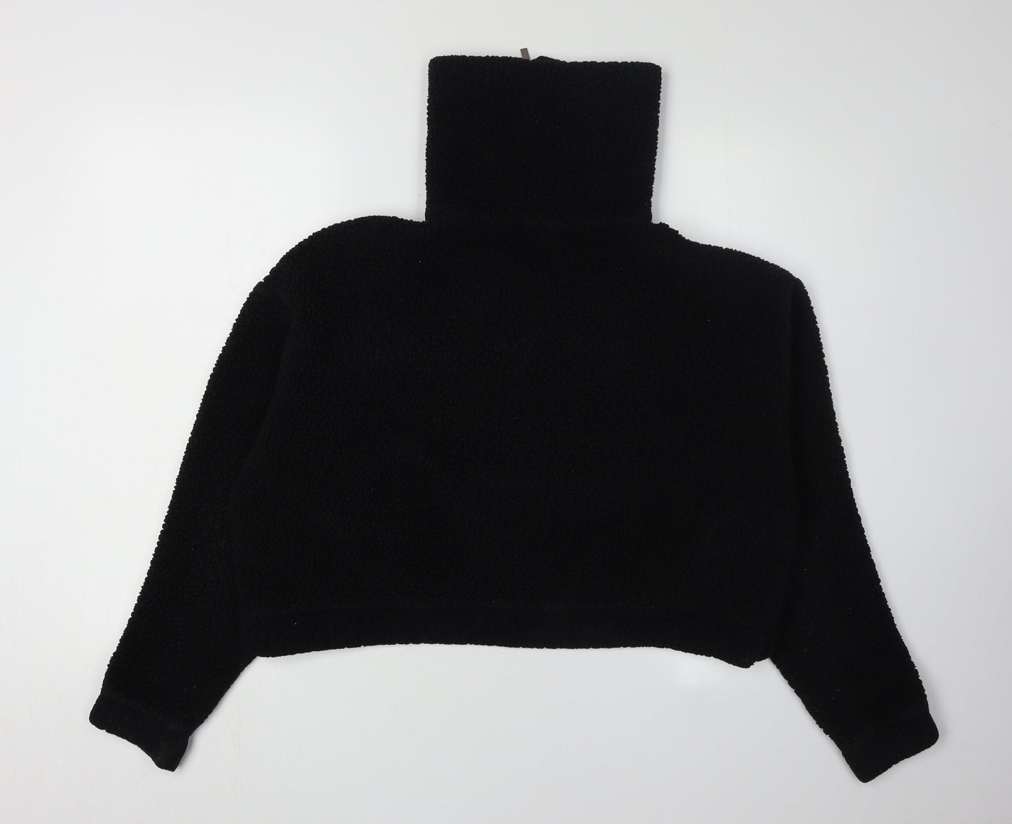 Topshop Women's Black 10 Fleece High Neck Sweatshirt