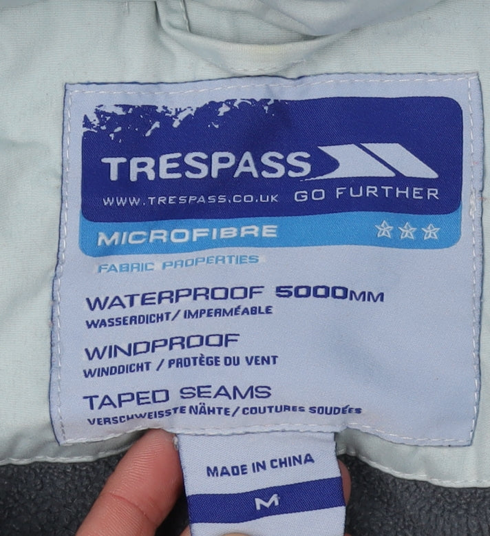 Trespass Men's Blue Windbreaker Jacket M Hooded Waterproof