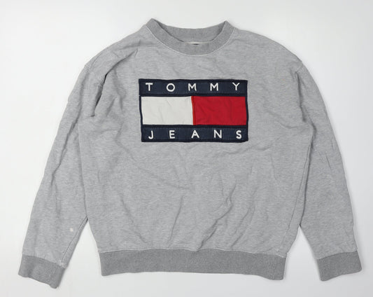 Tommy Jeans Unisex Grey Logo Sweatshirt L