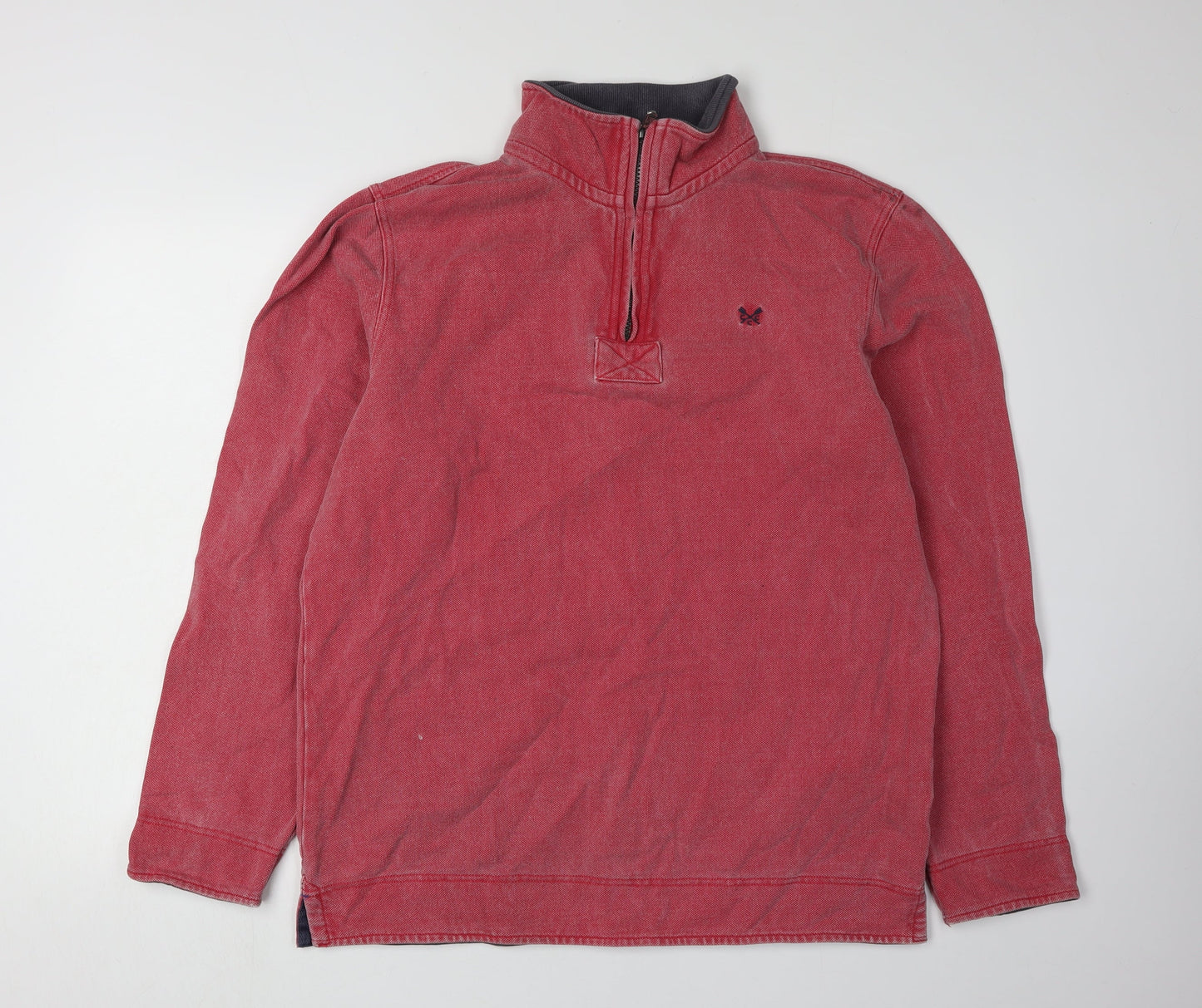 Crew Clothing Co. Red Men's 1/4 Zip Sweatshirt L