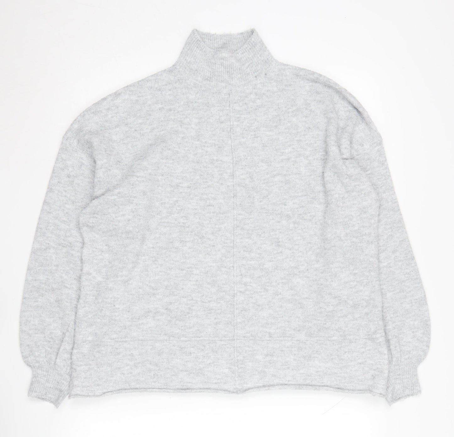 Miss Selfridge Women's Grey High Neck Jumper Size 10