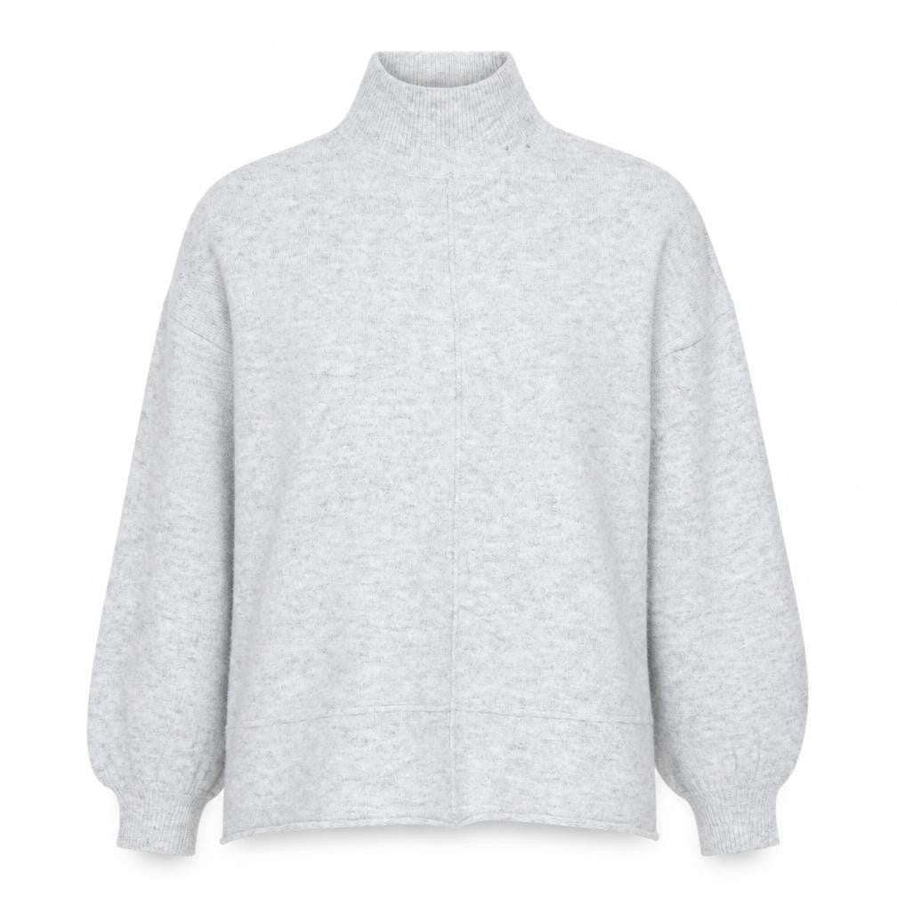 Front view of Miss Selfridge Women's Grey High Neck Jumper, size 10