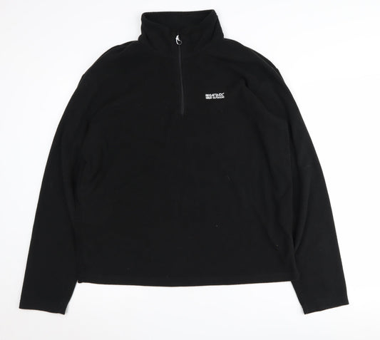 Regatta Men's Black 1/4 Zip Fleece Sweatshirt L
