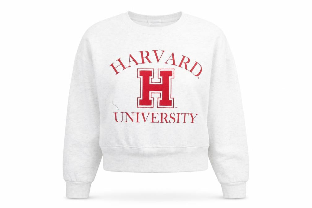 Unisex Adults UK S Regular Harvard White Pullover Sweatshirt