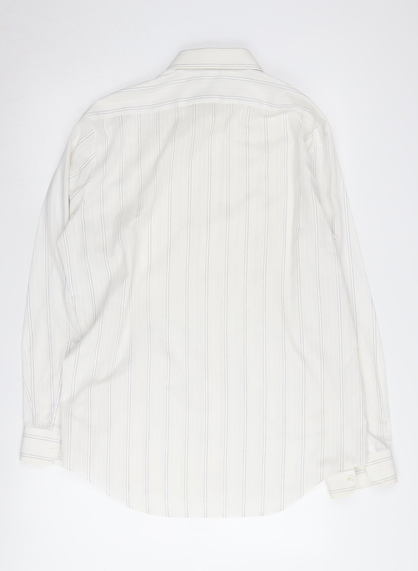 Marks and Spencer Men's White Striped Long Sleeve Shirt