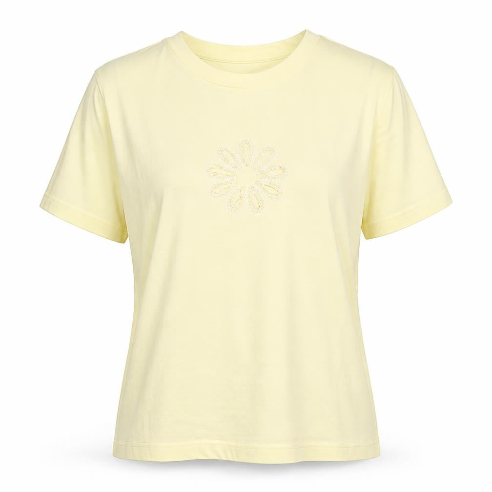 Womens UK Size L EWM Yellow Cotton T-Shirt