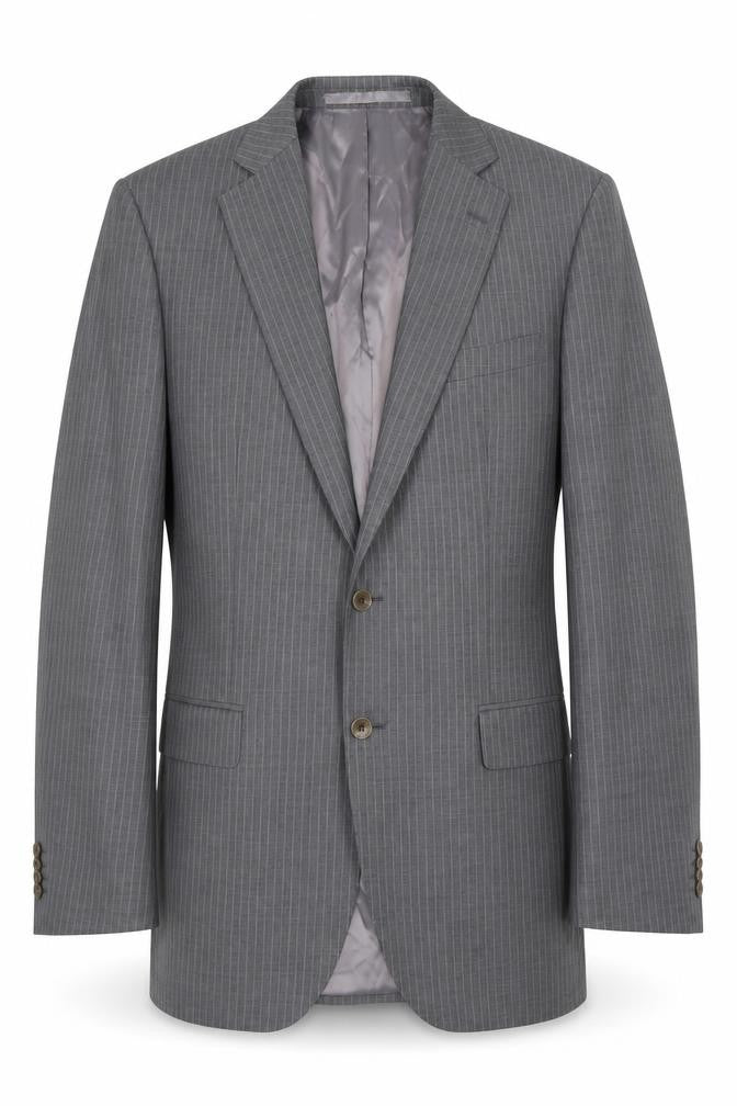 Marks and Spencer Men's Grey Striped Blazer, 38 Long