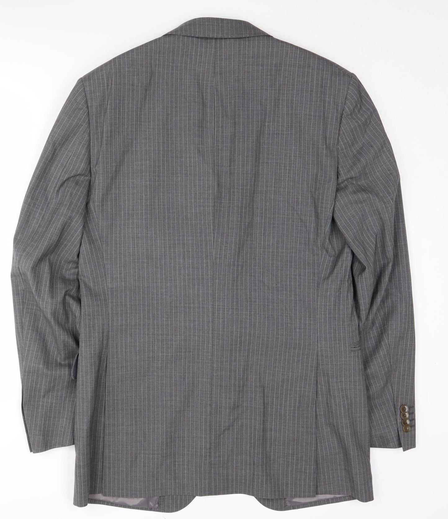 Marks and Spencer Men's Grey Striped Blazer, 38 Long