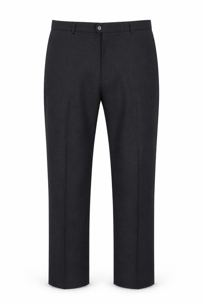 Front view of Taylor & Wright Men's Black Wool Trousers, size 36, S