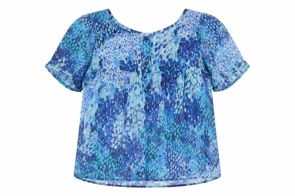 Damart Women's Blue Animal Print Blouse Size 22