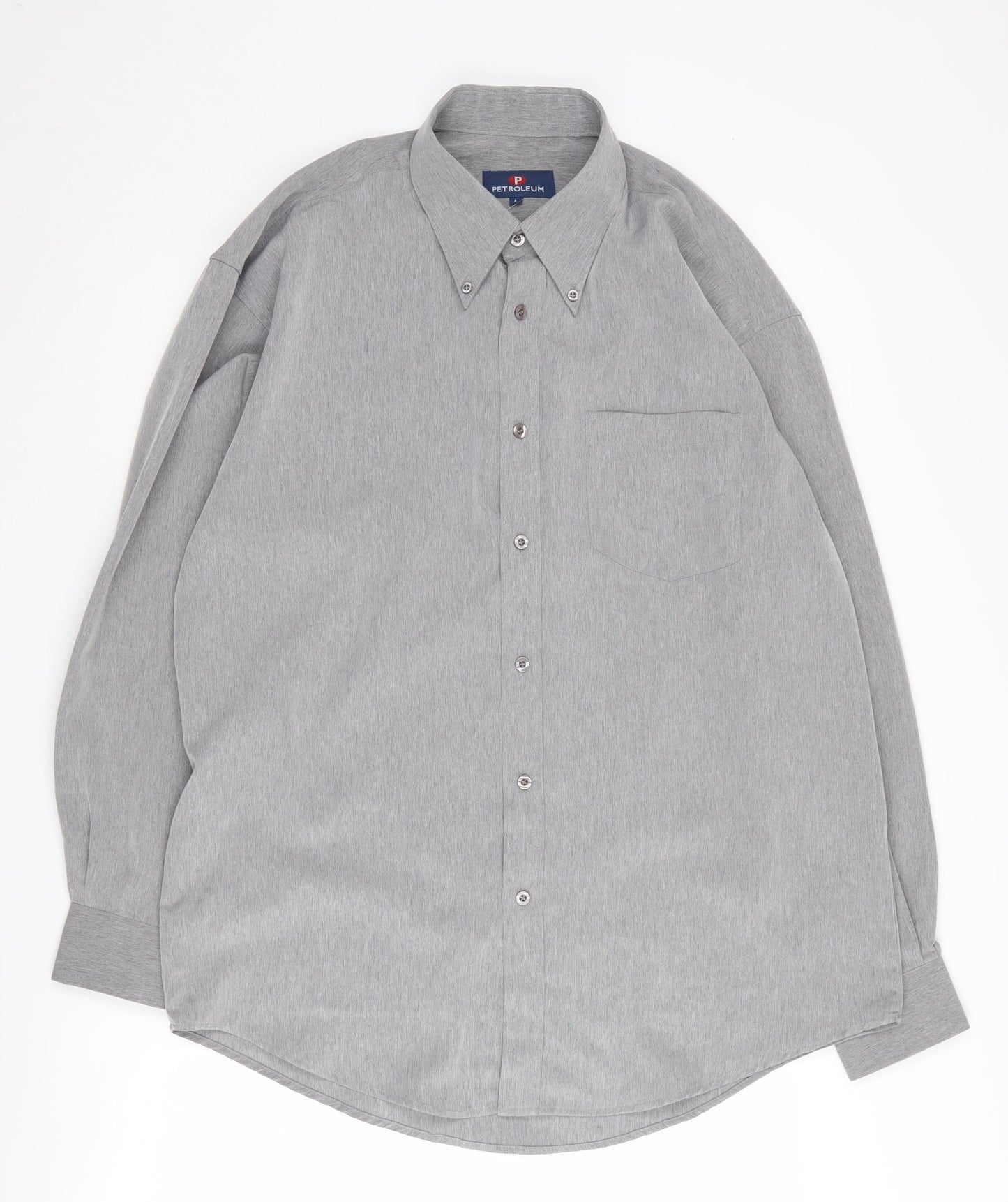 Petroleum Men's Grey Button-Up Long Sleeve Shirt - L