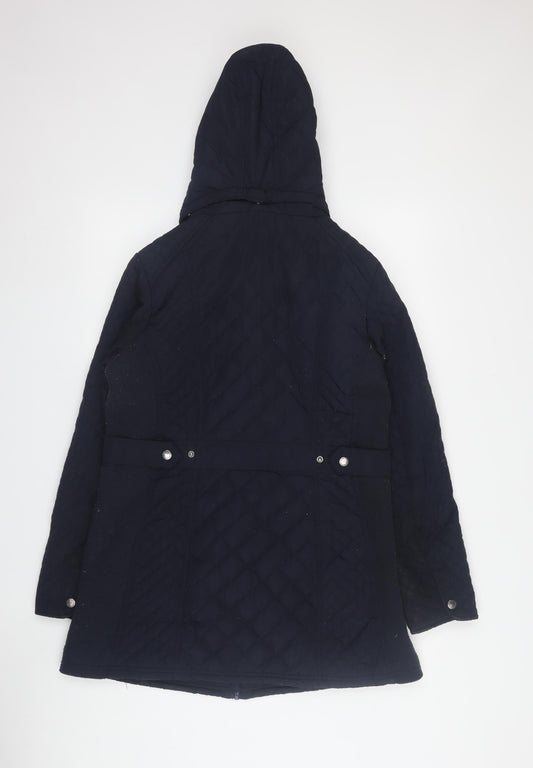 Cambridge Women's Black Quilted Hooded Jacket M