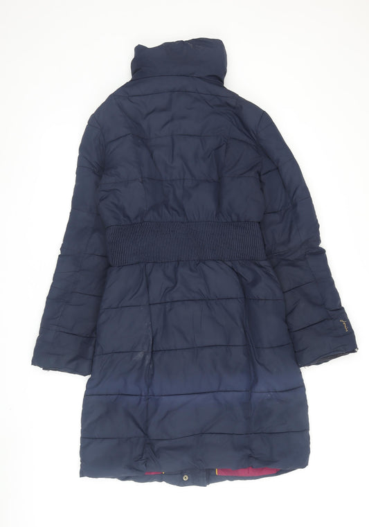 Joules Women's Blue Puffer Jacket Coat Size 10