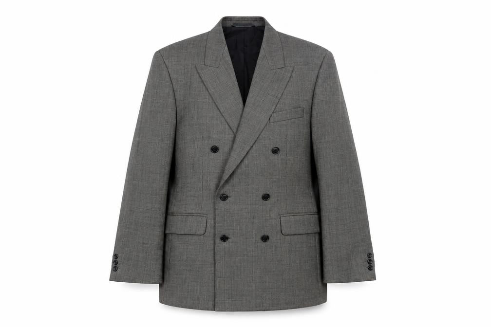 Front view of Debenhams Grey Wool Blazer, size L, Classic Style