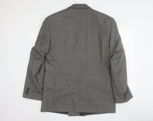 Debenhams Grey Wool Blazer, Size L, Classic Style