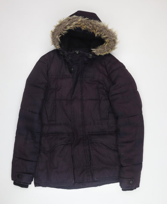 Next Women's Black Puffer Jacket S with Hood