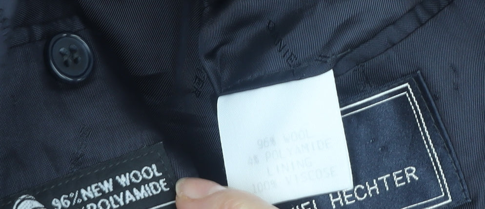 Daniel Hechter Men's Blue Wool Double-Breasted Blazer 42R