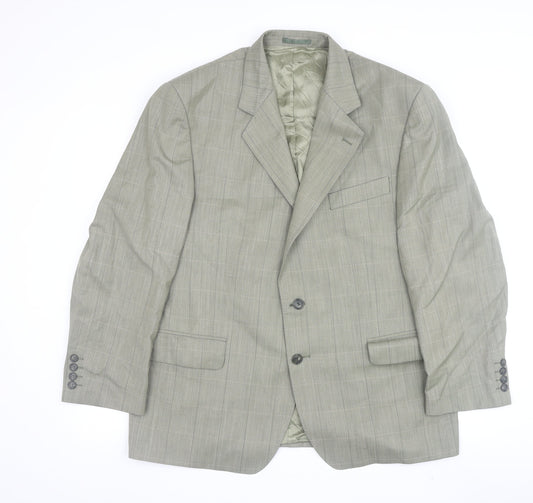 Magee Men's Grey Check Blazer 44S Single-Breasted