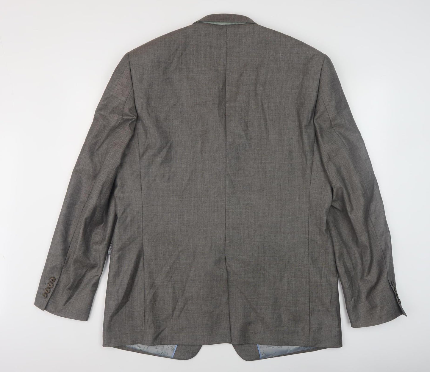 Next Men's Grey Wool Mix Blazer Size 44L Classic Style