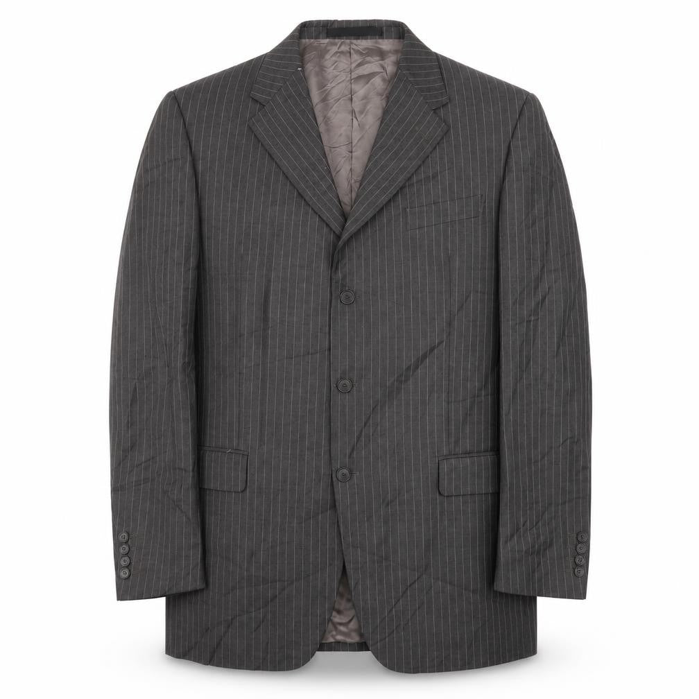 Marks and Spencer Men's Grey Striped Suit Jacket 44L