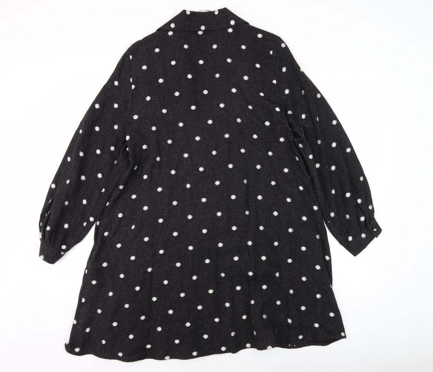 Zara Women's Black Polka Dot Shirt Dress S