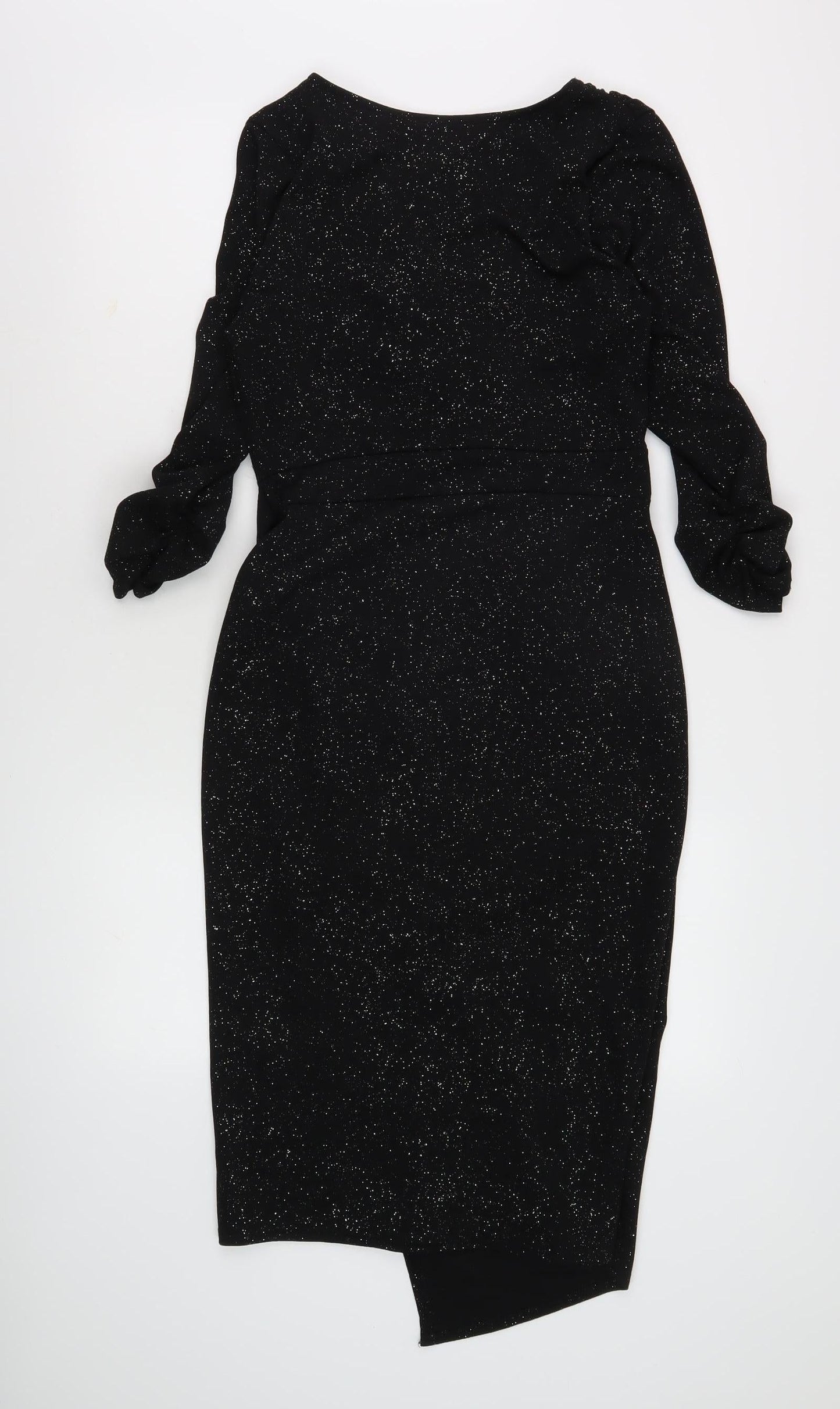 Quiz Women's Black Long Sleeve V-Neck Party Dress