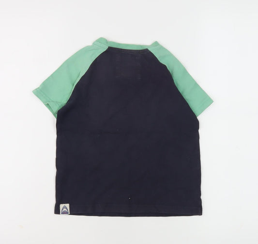 Fat Face Boys Black & Green T-Shirt, Size 4-5, Casual Basic