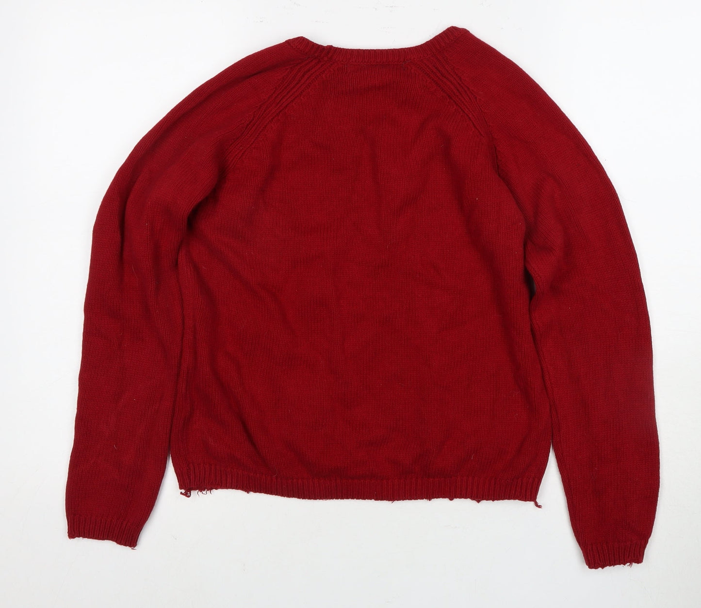 Isle Essentials Women's Red Pullover Jumper, S