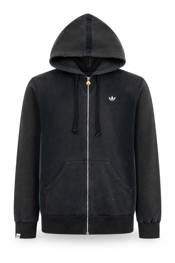 Mens UK M Regular adidas Black Full Zip Hoodie