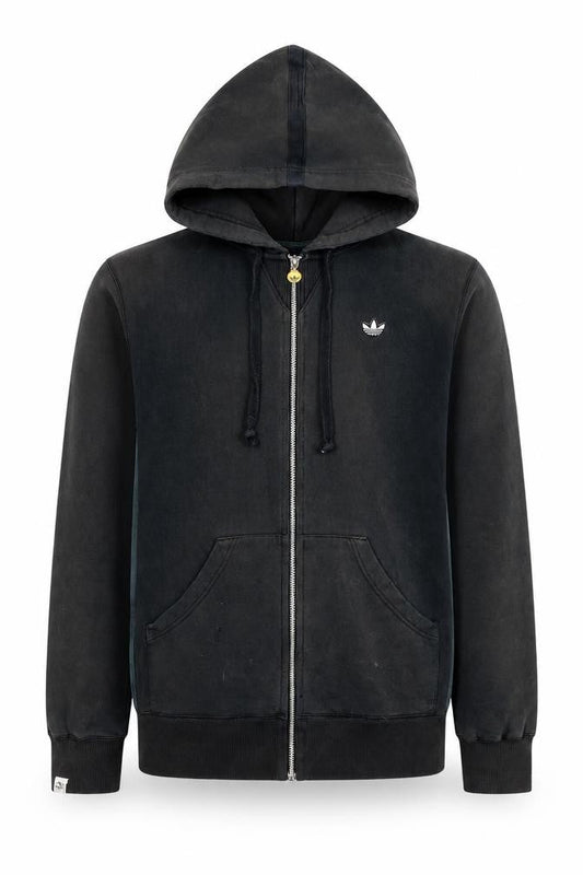 Mens UK M Regular adidas Black Full Zip Hoodie