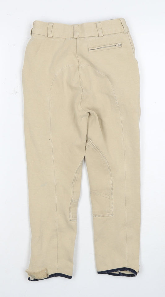 Equetech Boys Beige Cotton Trousers Size 22 with Button Closure