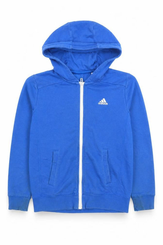 Adidas Boys Blue Full Zip Hoodie Size 9-10 Years