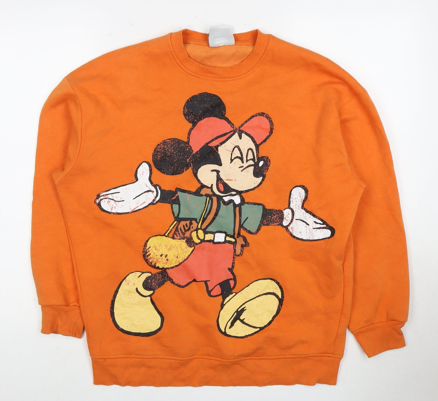 Disney Mickey Mouse Women's Orange Sweatshirt Size 2XS