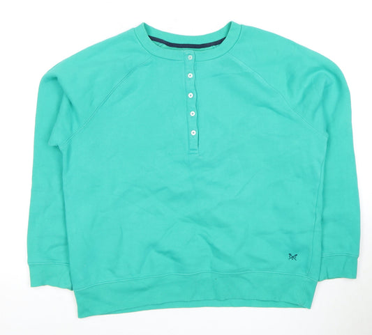 Crew Clothing Men's Green Henley Sweatshirt Size 16