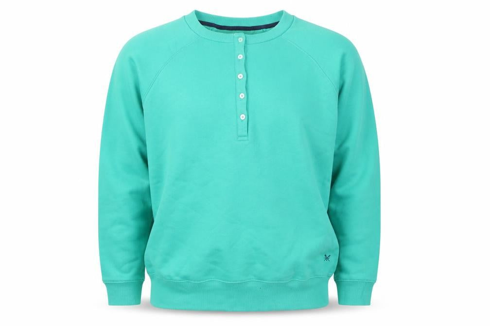 Crew Clothing Green Henley Sweatshirt Size 16