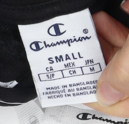 Champion Unisex Black Pullover Hoodie Size S