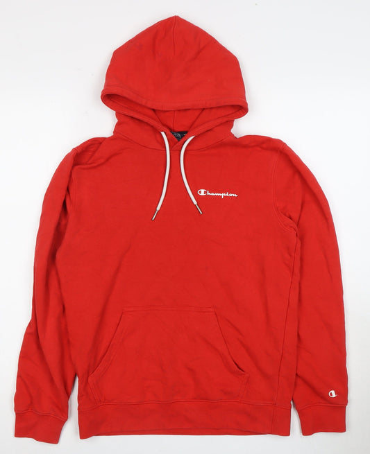 Champion Boys Red Pullover Hoodie, M, Casual, Hooded