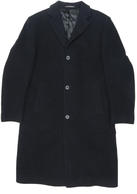 Jeff Banks Men's Black Wool Blend Coat, Size 40, Formal