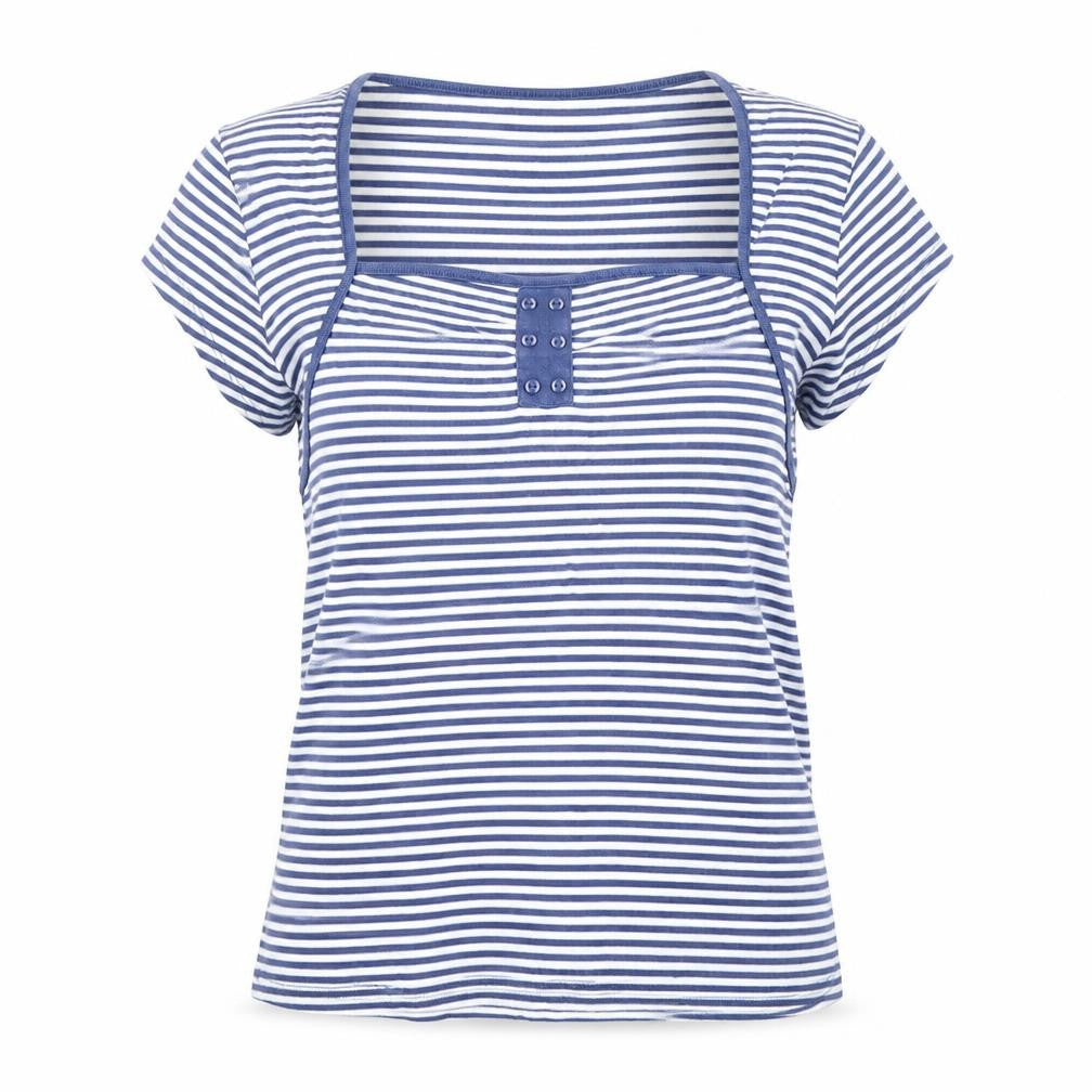 Womens UK Size L BASSINI Blue 100% Cotton T-Shirt