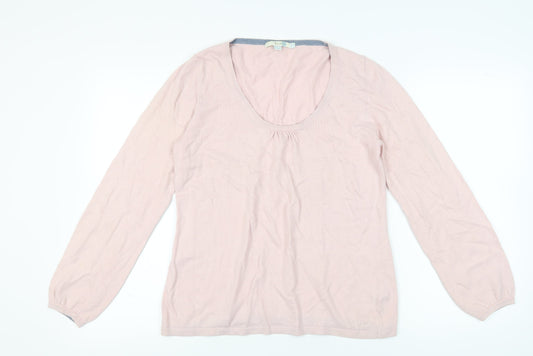 Boden Women's Pink Scoop Neck Pullover Jumper Size 14