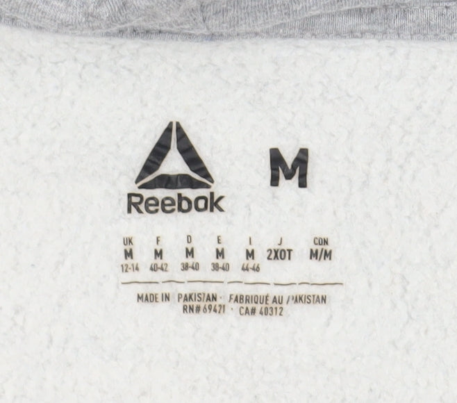 Reebok Grey Full Zip Hoodie, M, Unisex, Activewear