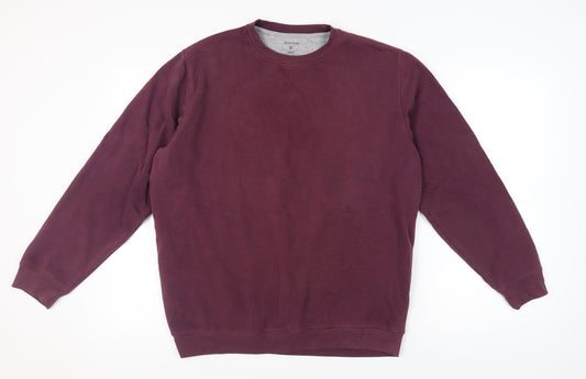 James Pringle Mens Purple Crew Neck Sweatshirt, L