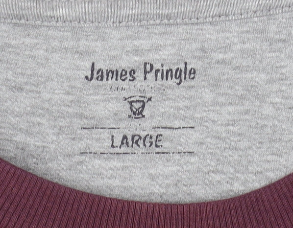 James Pringle Mens Purple Crew Neck Sweatshirt, L