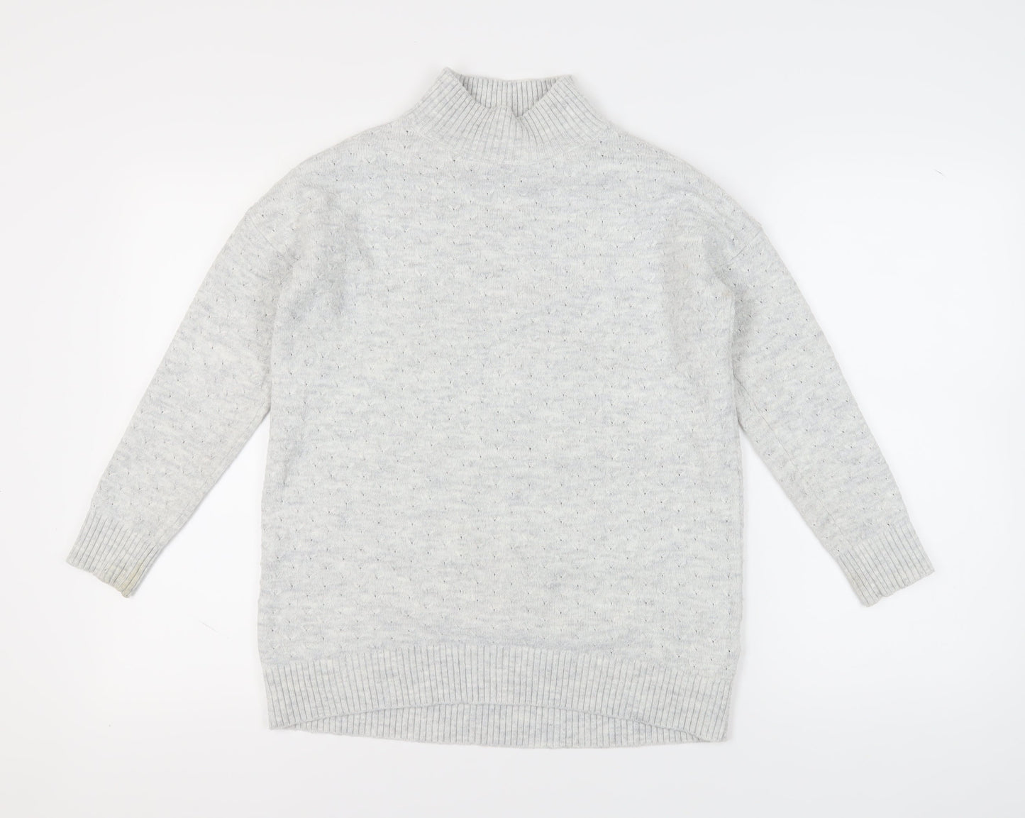 Fat Face Women's Grey High Neck Pullover Jumper Size 6